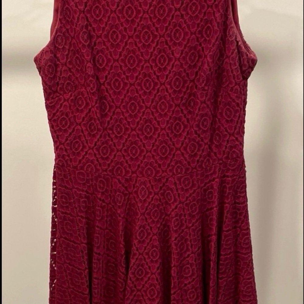 Danny & Nicole Lace Midi Dress - Red Valentine Day